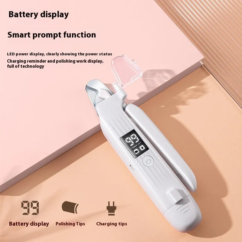 White HZ8 pet nail clippers with grinder for dog grooming at home