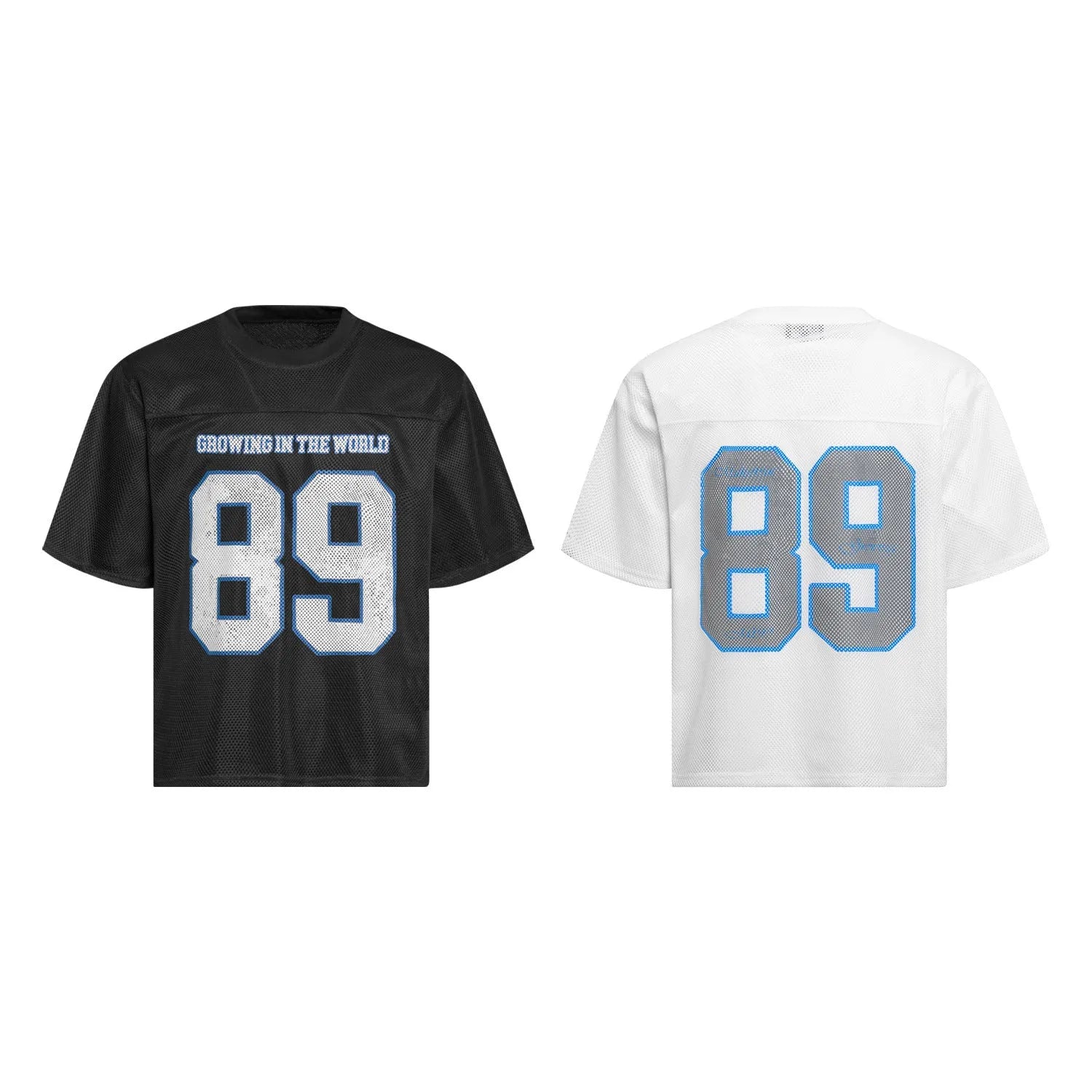 Alphanumeric Printing loose-fitting casual t-shirt in black or white colour, sizes M L XL, polyester fibre blend fabric