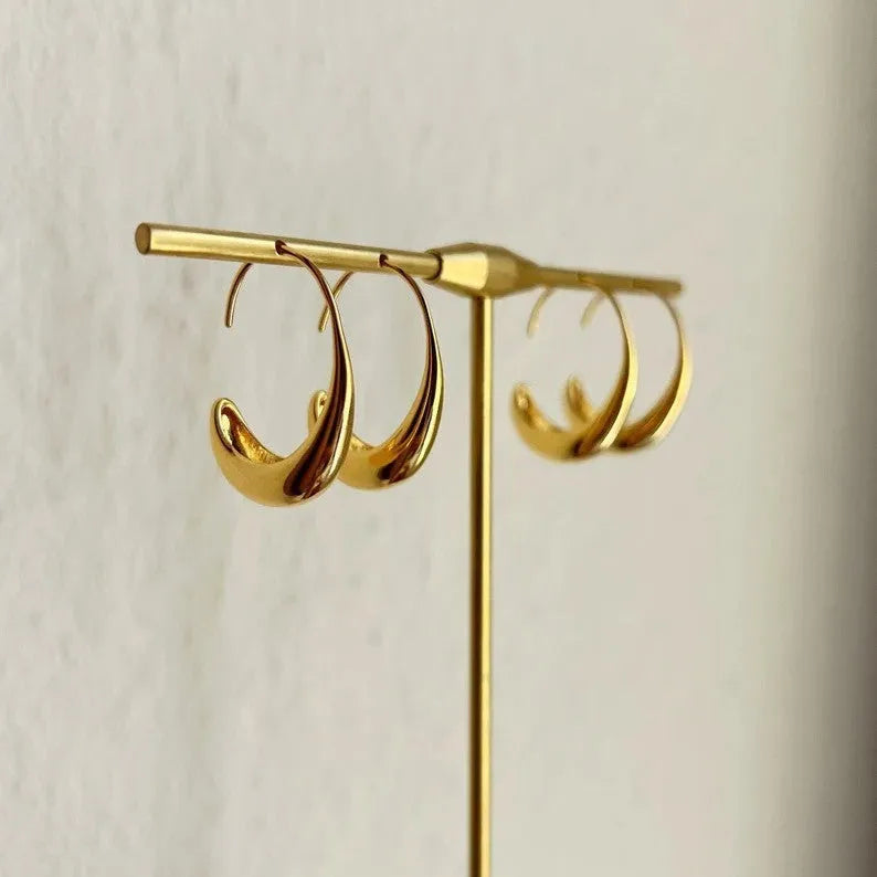 Women's snake design fashion earrings in gold or silver electroplated alloy