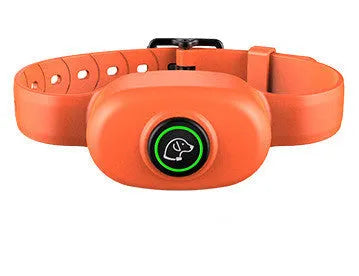 Black waterproof dog training collar with remote control showing shock, vibration and beep buttons