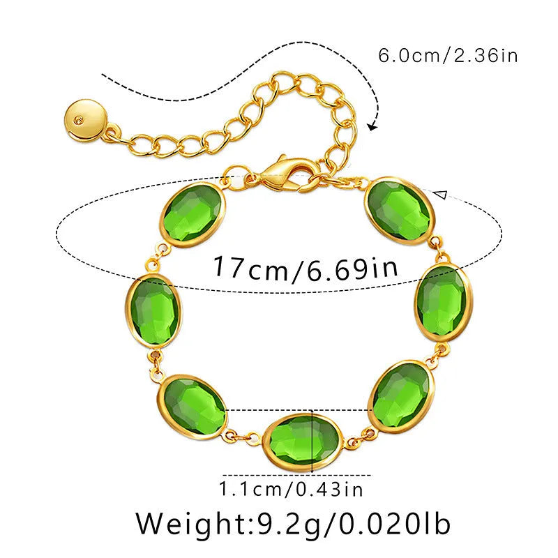 Geometric copper bracelet with blue inlaid glass elliptical design for women.