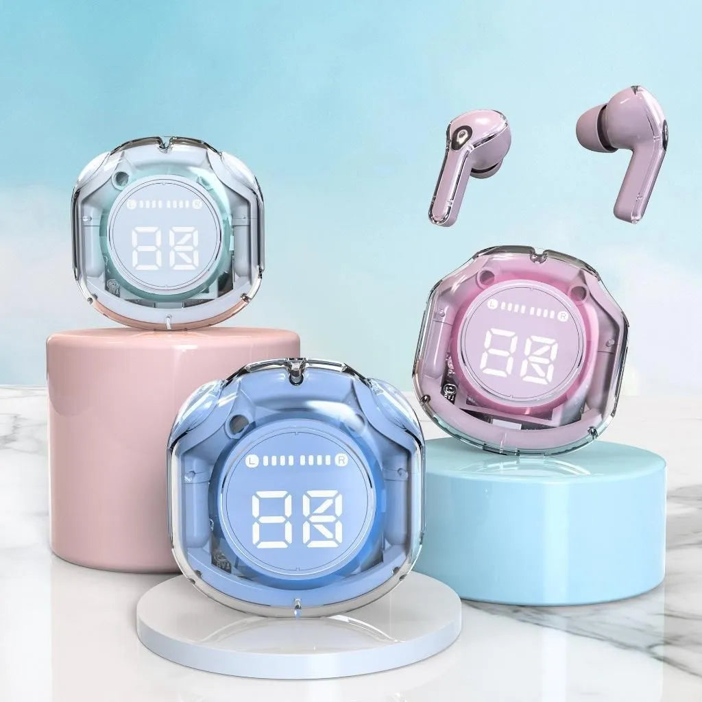 Transparent Warehouse wireless Bluetooth headset in multiple colours with in-ear design and 15-metre range