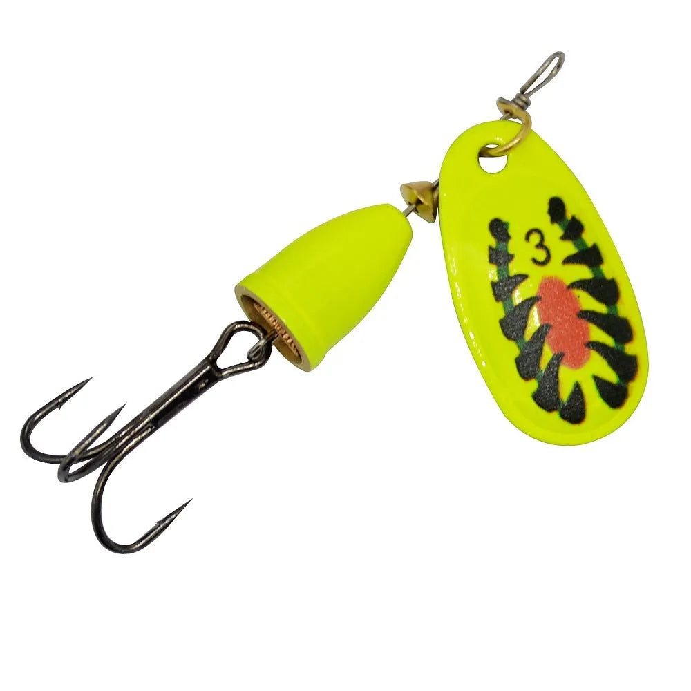 R Composite rotating sequins copper bell fishing lure in 3# size with multiple colour options including yellow green, gold mesh, and rose gold
