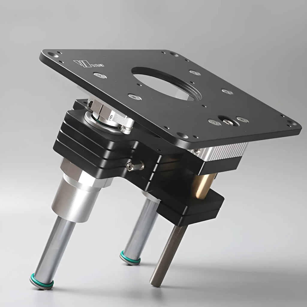 Upside-down semi-automatic engraving machine for bakelite edge milling, 38x29.5x35cm, with wrenches, cover levers, and point poles