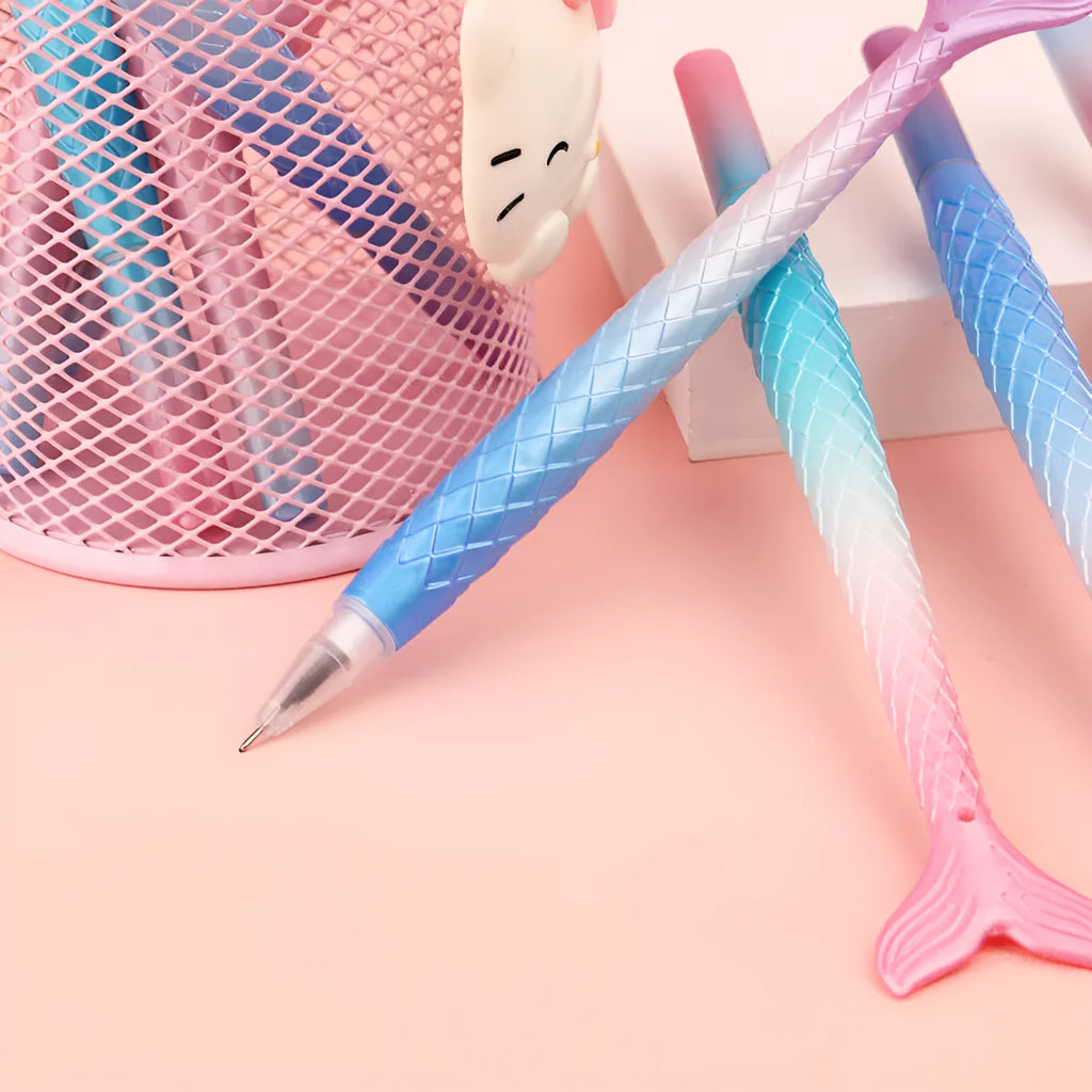 Creative cartoon mermaid pen with 0.38mm fine needle tube writing tip