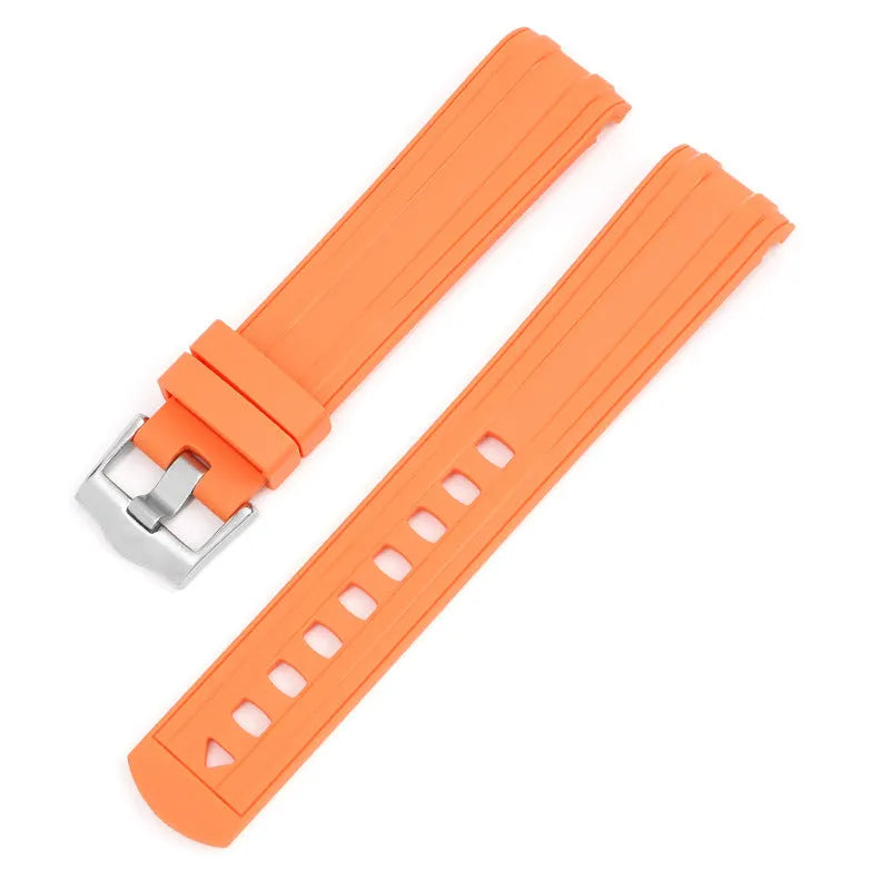 20mm original style watch strap with silver buckle in multiple colour options including black, blue, green, and pink.