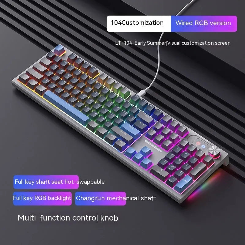 Bluetooth wireless mechanical keyboard with three connectivity modes and UK layout
