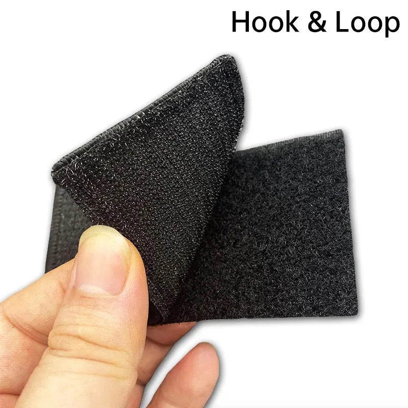 Embroidered fabric badge with Velcro backing showing detailed stitching on nylon polyester material