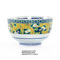 Retro ceramic bowl with underglaze peony pattern, 4-inch diameter, porcelain material
