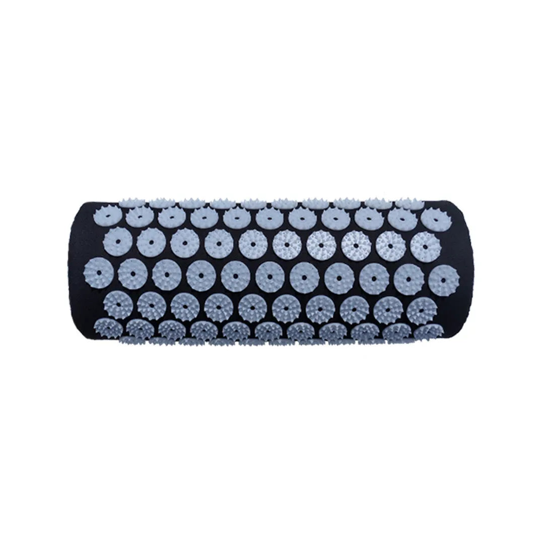 Acupuncture massage mat and headrest set, 68x42x2cm cushion, 38x15x10cm headrest, PP sponge, black and blue