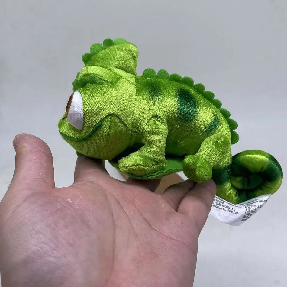 Chameleon shoulder plush doll with disk base, 16cm long, short plush and PP cotton filling