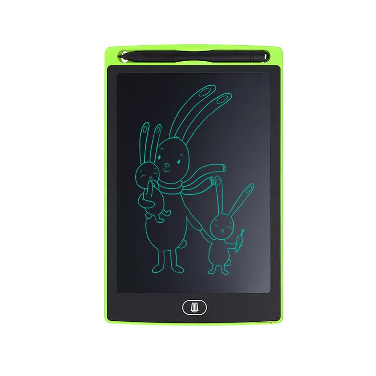 Electronic writing board drawing tablet for children in black, white, red, and green colour options
