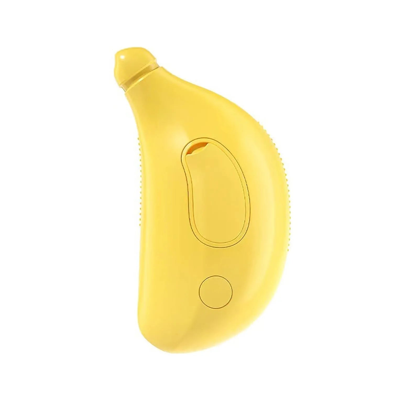 Cat Steam Brush 3-in-1 in green or yellow, showing round teeth and cat paw-shaped ends for grooming