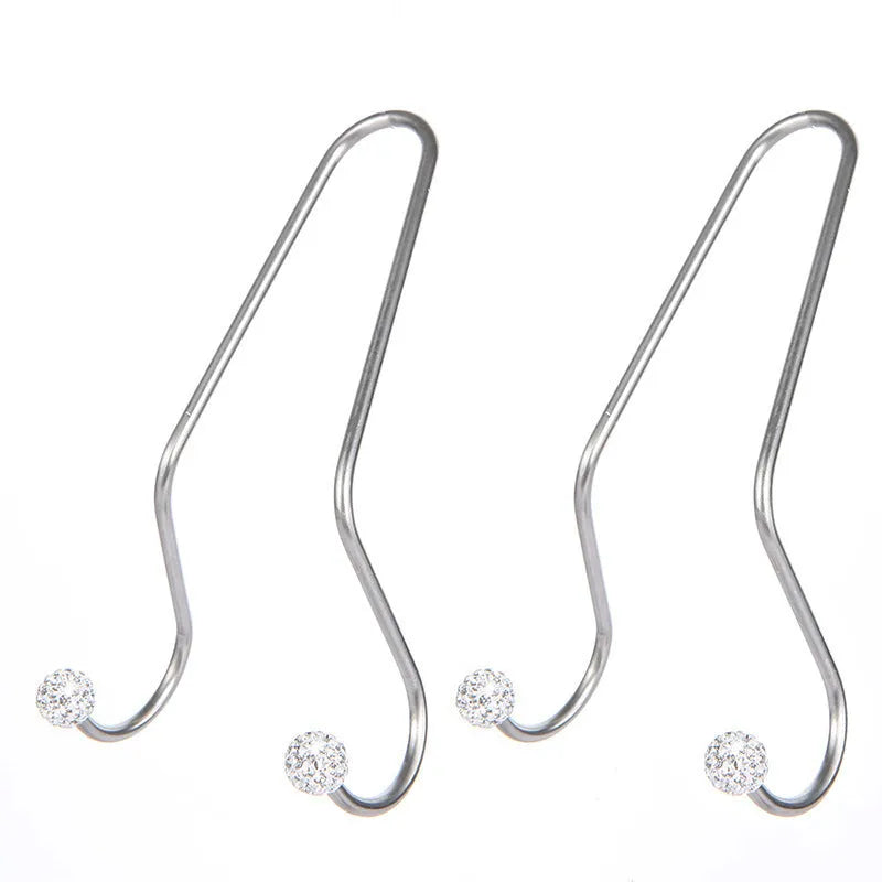 Stainless steel diamond car seat hook with ball hook bracket and rhinestone decoration