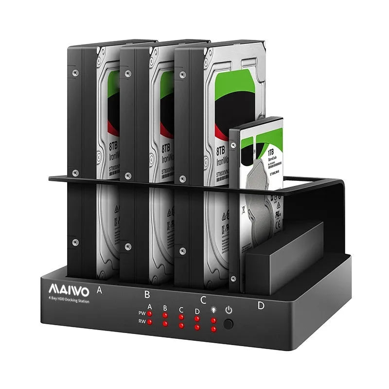 External hard disk expansion base with four 2.5-inch drive capacity and 163mm dimensions