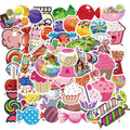 50 colourful graffiti stickers in candy series with cartoon and cute patterns, each 4-6cm
