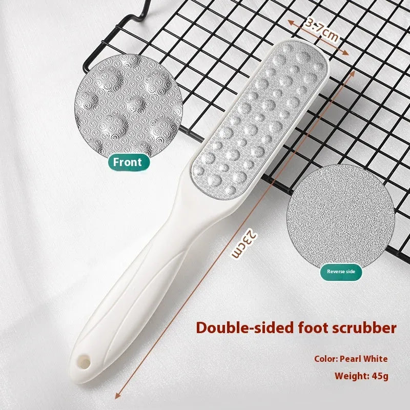 Stainless steel foot grinder with double-sided sandpaper surfaces for foot callus removal