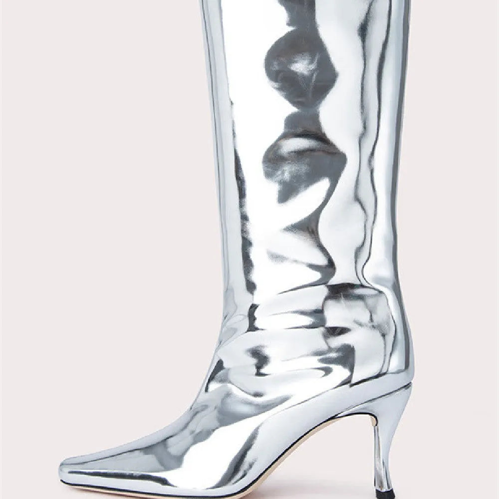 Women's square-toe cowboy boots with 4cm block heel in multiple colour options including snake pattern