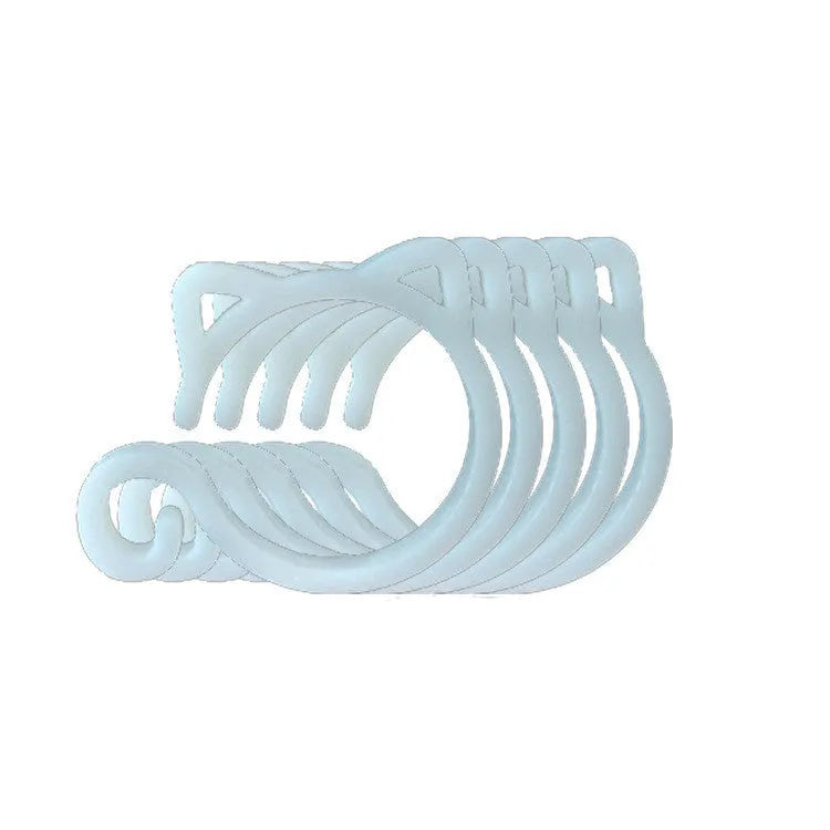 Cat-shaped plastic plant clip in green, red, white, or yellow, measuring 3cm by 4cm by 0.5cm