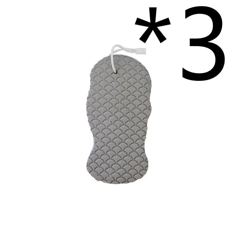3D body rubbing sponge with fish scale pattern in white, grey, pink, or light blue, showing super-soft texture for gentle exfoliation