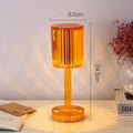 Modern crystal table lamp with touch dimming control and 359 K9 crystal bead shade in amber colour