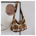 Women's woolen shoulder bag in horizontal square shape with pendant option