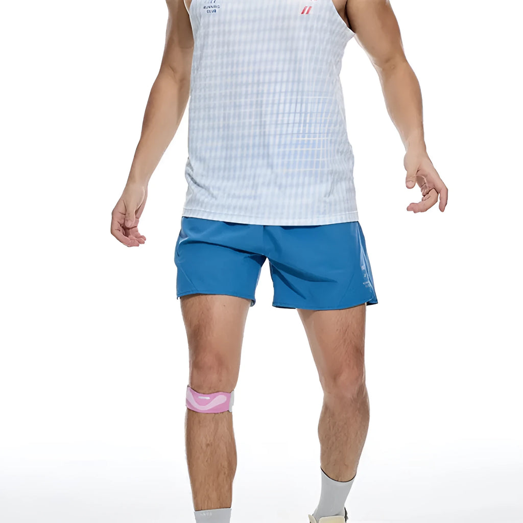 Running shorts in Mysterious Black with laser punching stitching and four-sided stretch fabric, sizes 2XL to XL.