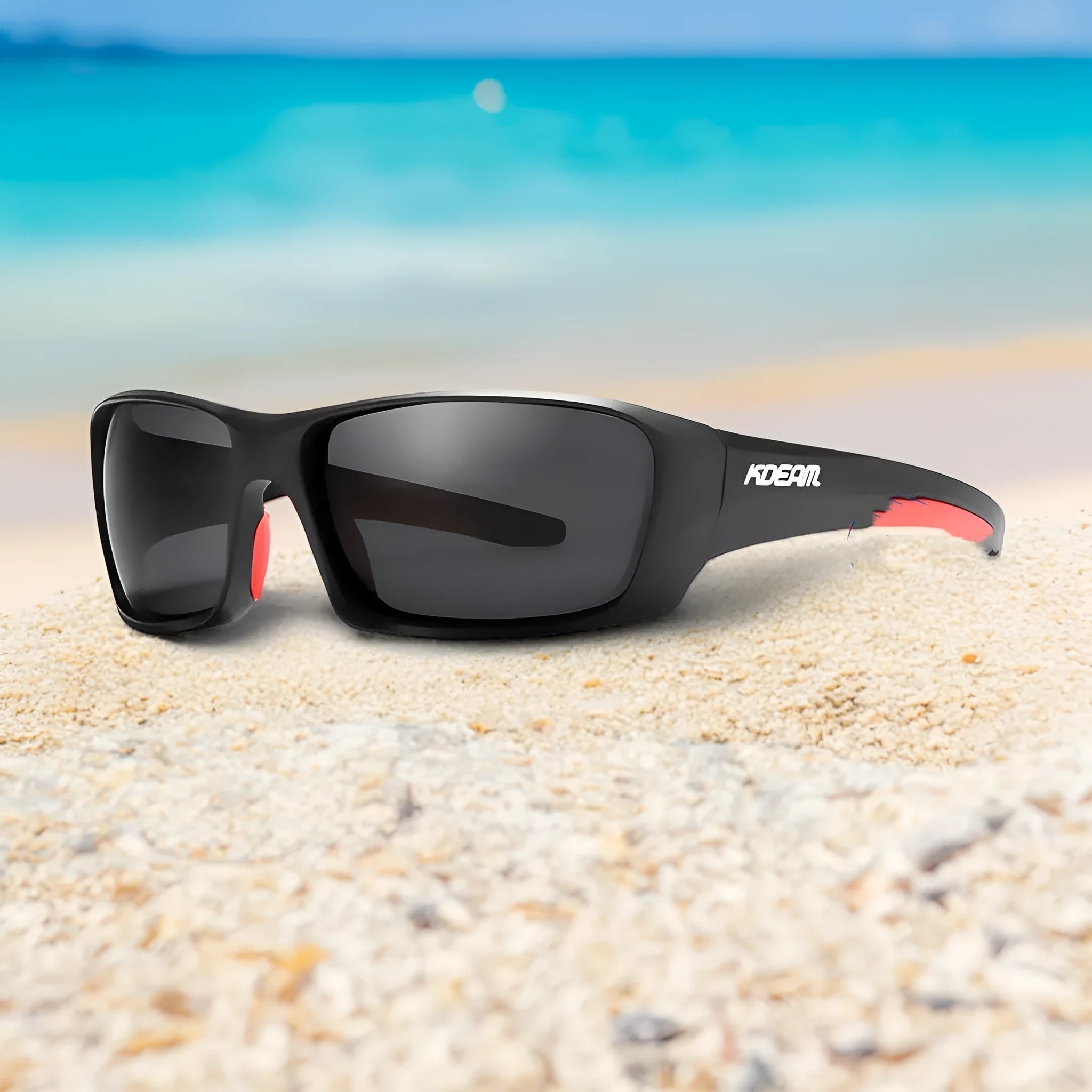 Ultralight polarised sports sunglasses with TR90 frame and silicone nose pads in assorted colours.