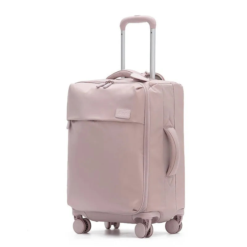 Ultra-light waterproof Oxford cloth suitcase in bluestone green with universal wheels and antimicrobial lining