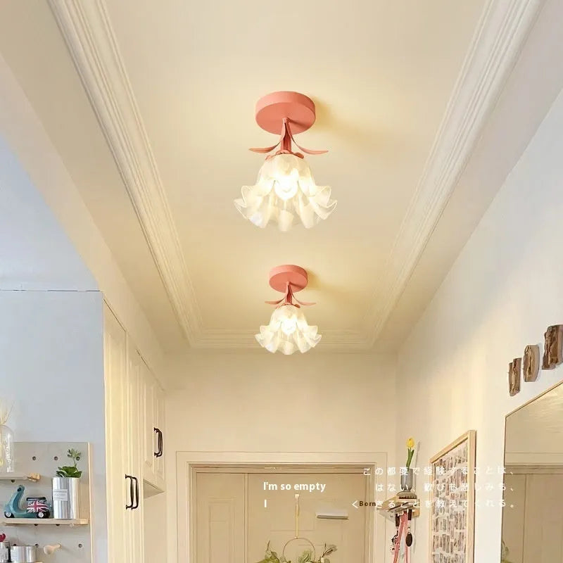 Cream Linglan Flower corridor aisle LED light with modern design and dimming control