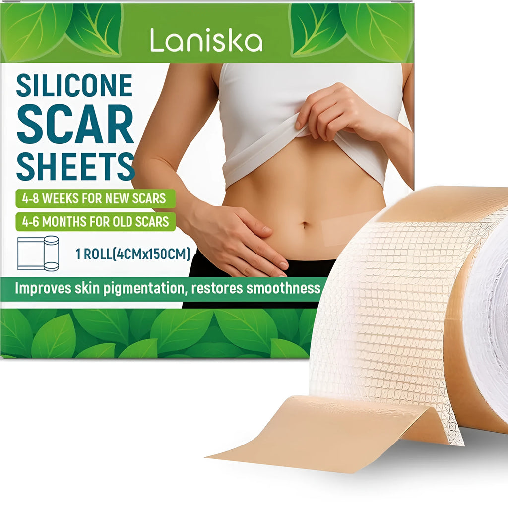 One roll of silicone scar sheet measuring 4cm wide by 150cm long for scar treatment
