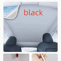 Silicone electrostatic adsorption car sunshade with plaid pattern in black
