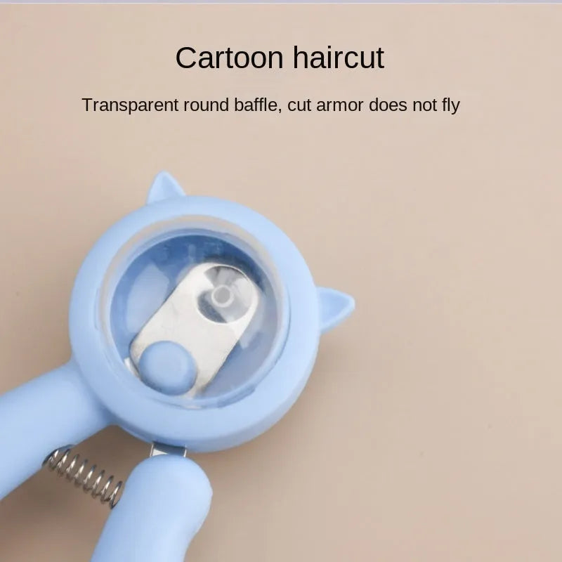 Professional stainless steel pet nail clipper with curved blades for dog and cat claw trimming