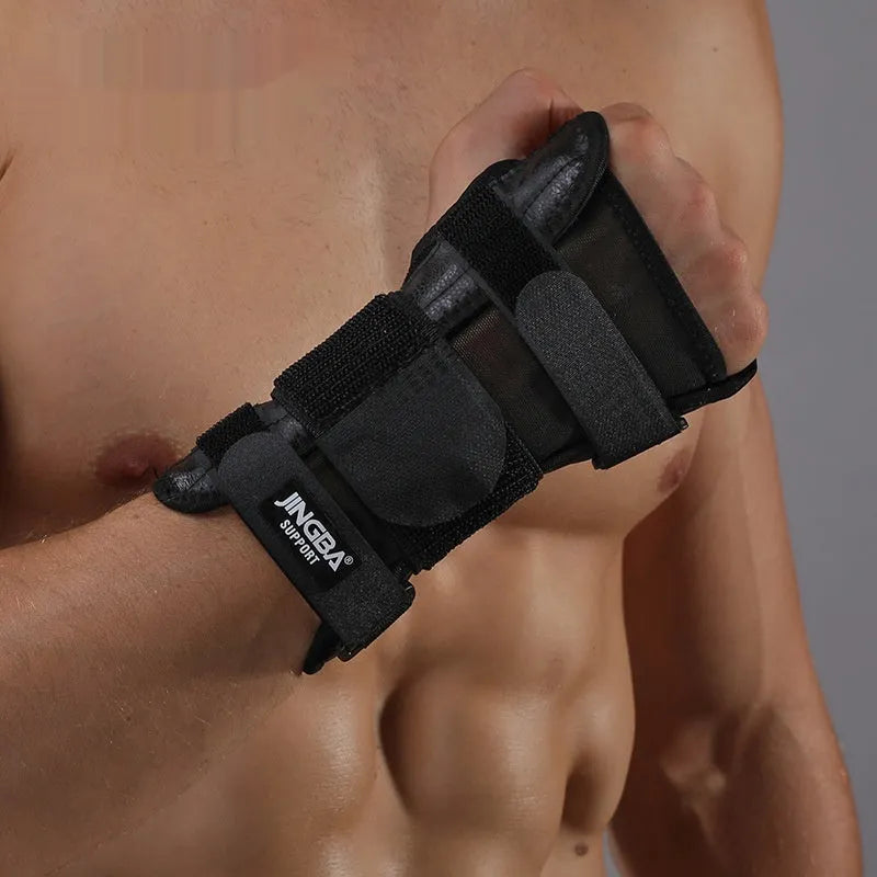 Black one size palm hand protector for adults, fixed wrist sprain support for sports and fitness