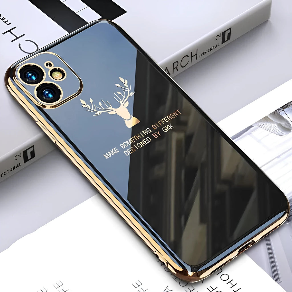 Black TPU full lens protection phone case for iPhone models on a white background.