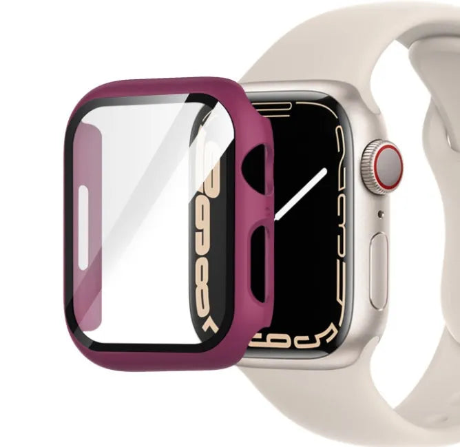PC tempered film watch case protector in multiple colours and sizes for smartwatch protection