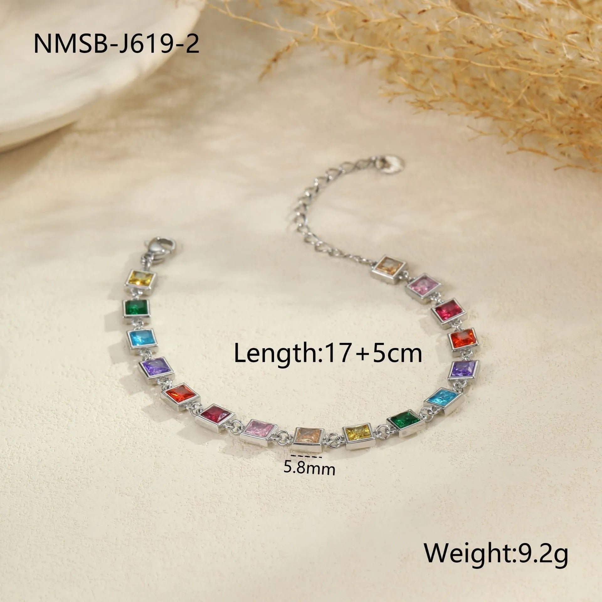 Women's stainless steel bracelet with a geometric heart, circle, or square charm in gold or silver plating