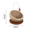 Large integrated cat scratching basin nest with sisal hemp rope surface and flannel fabric lining