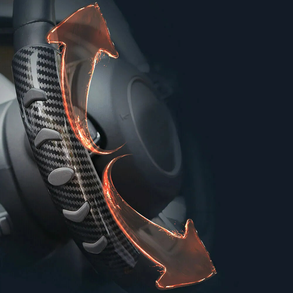 Steering wheel anti-skid sleeve in carbon fibre black with 38cm diameter for car models