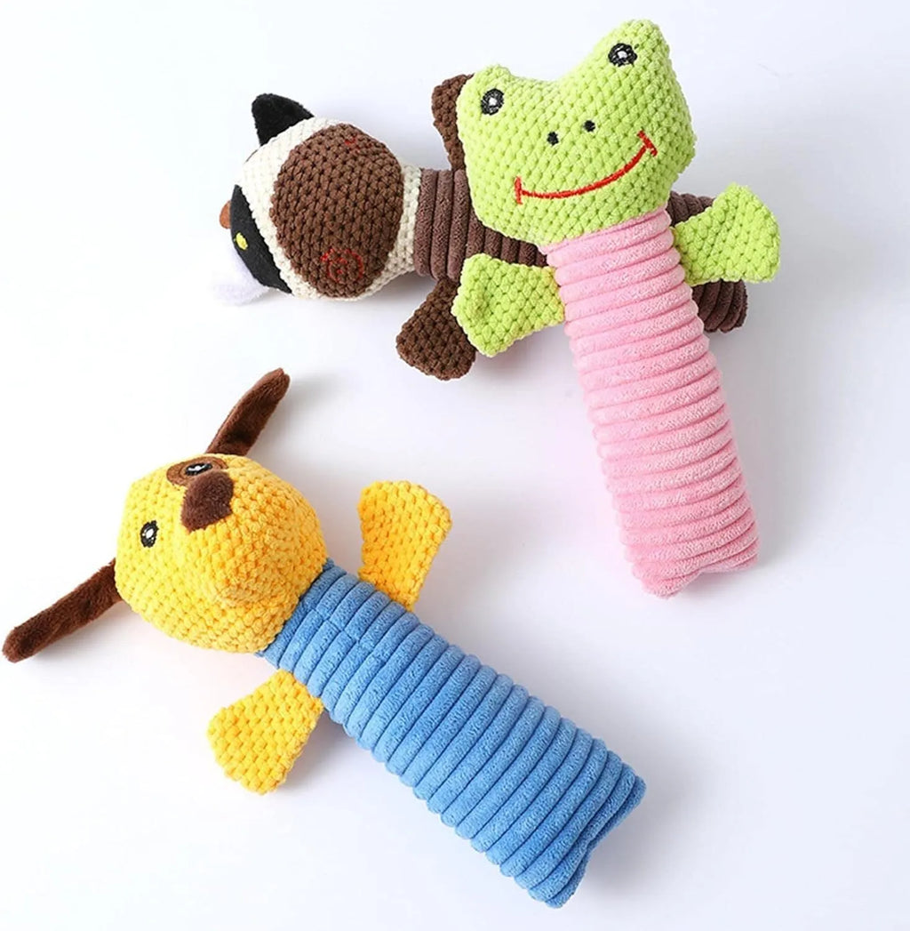 19cm plush dog chew toy in animal shape with dental cleaning textures for plaque reduction