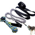 Green cotton thread dog tug of war rope toy with bite-resistant construction for indoor and outdoor play