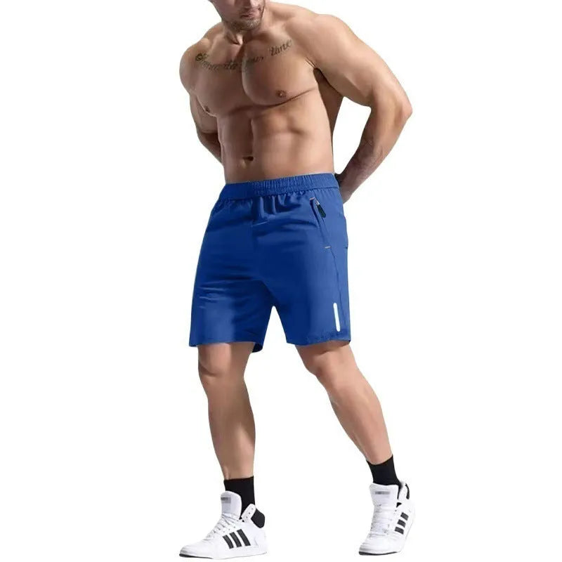 Men's elastic waist sports shorts in army green colour, made from bamboo fibre fabric for summer wear