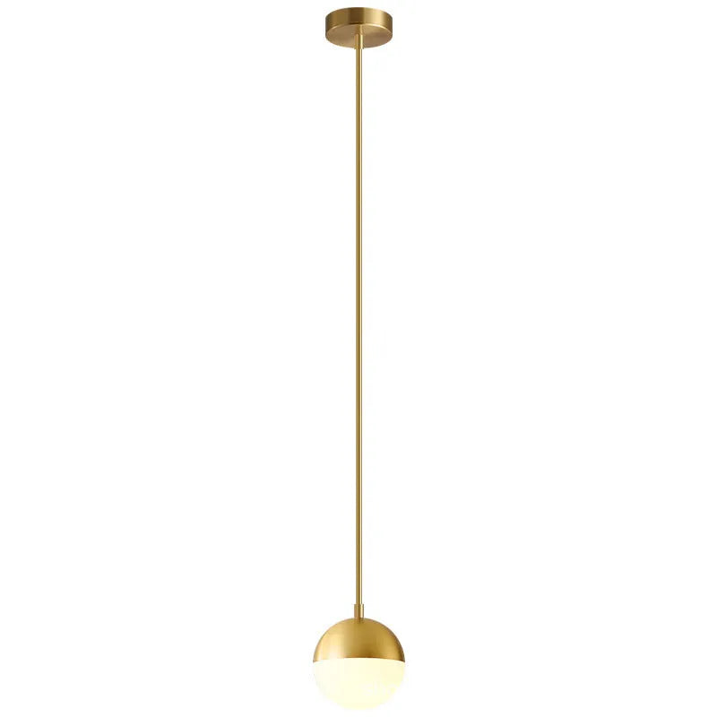 Nordic iron and glass ceiling light with 15cm gold hanging wire, 220V, for bedroom or bedside