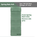 Portable inflatable camping mattress in grey, shown expanded to 195cm length with 10cm thickness.