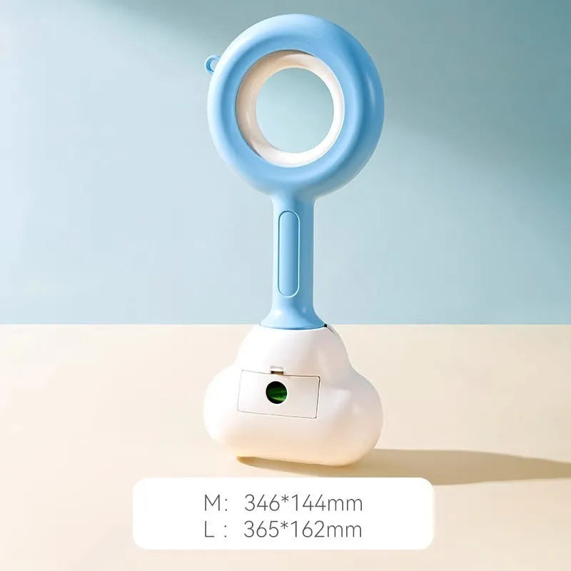Cloud-shaped jaw dog pooper scooper in white blue colour with comfortable grip handle