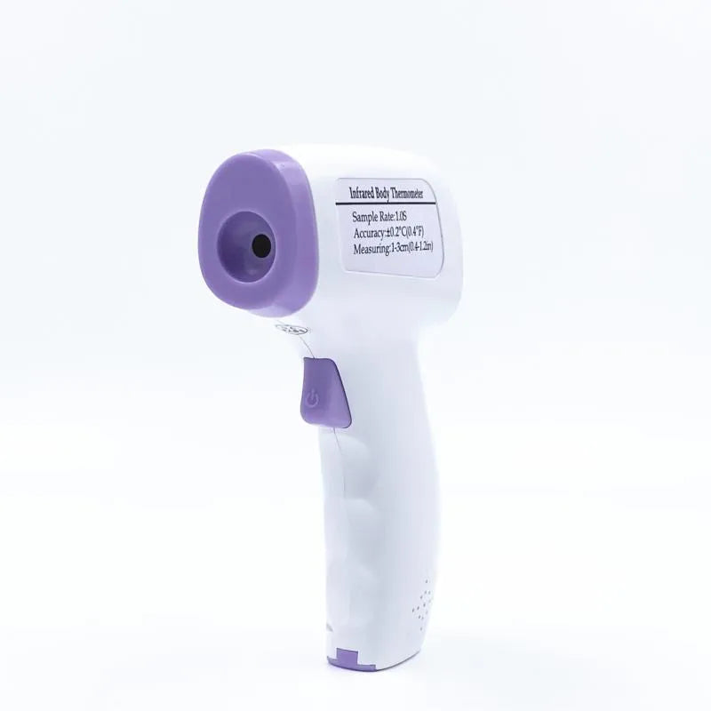 White digital thermometer displaying temperature reading on LCD screen