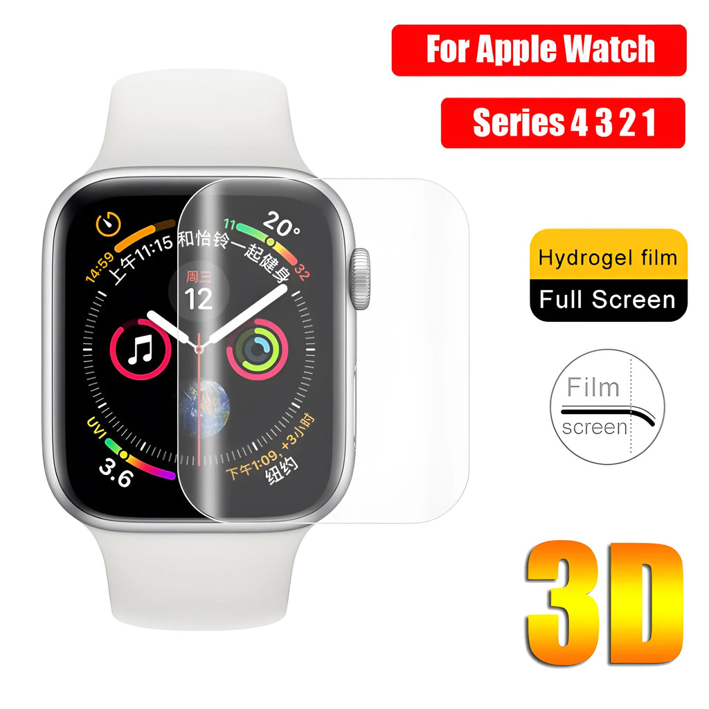 Full coverage hydrogel screen protector for Apple Watch Series 4 and Series 3 2 1