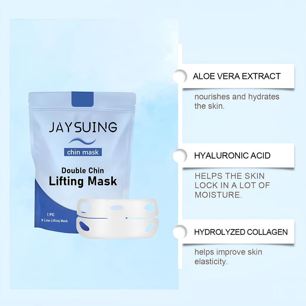 Single-use white firming facial sheet mask with hyaluronic acid and collagen for hydration.