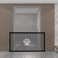 Portable folding dog barrier in pet doorsill black or white, sizes 180cm by 78cm or 110cm by 78cm, with plastic rods for support