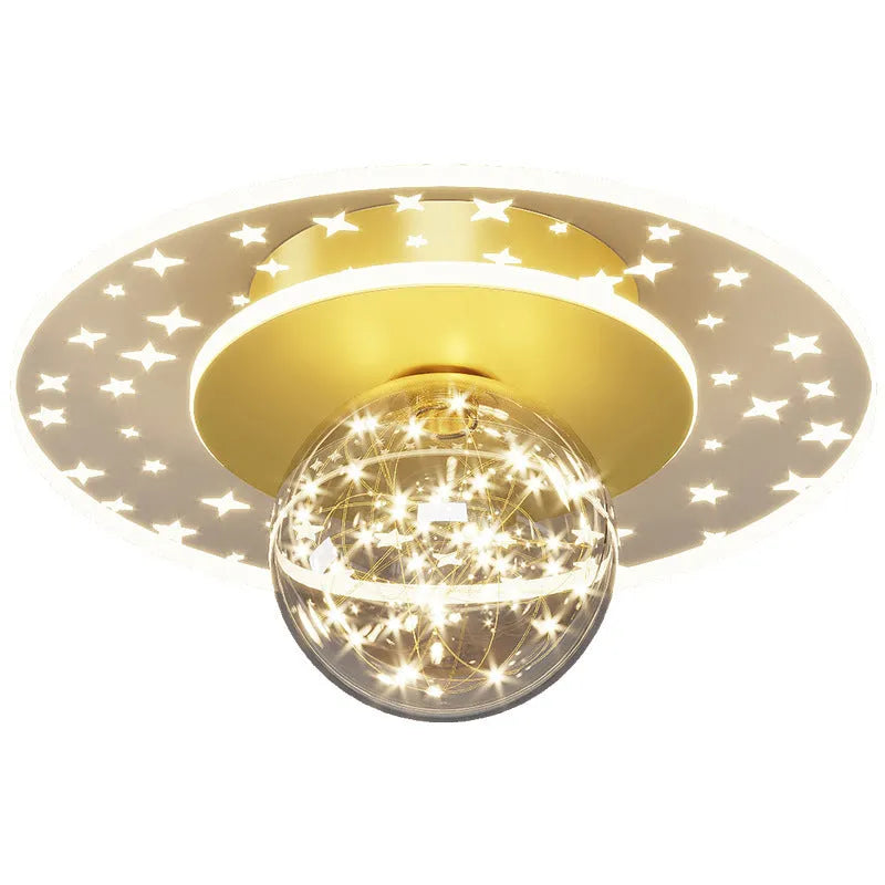 Modern ceiling lamp for corridor or hallway with LED light source in black, gold or white finish